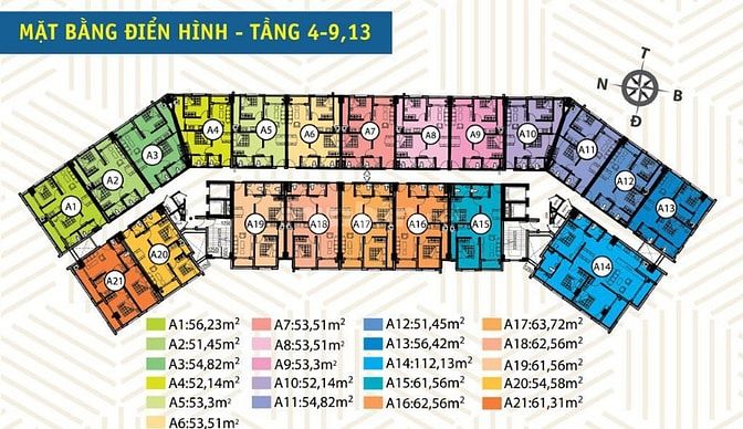 Bán căn hộ HQC Bình Trưng Đông (Blue Sky Tower) Quận 2 2PN giá từ 2,5 