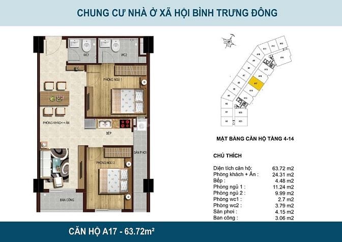 Bán căn hộ HQC Bình Trưng Đông (Blue Sky Tower) Quận 2 2PN giá từ 2,5 