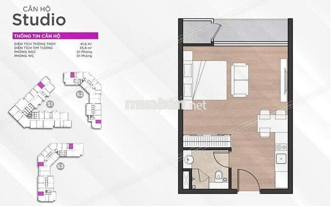 CHÍNH CHỦ BÁN LẠI CĂN STUDIO TRỰC DIỆN SÔNG - KHAI THÁC 25-30TR/THÁNG