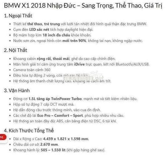 BMW X1 2018 Xanh 58000 km