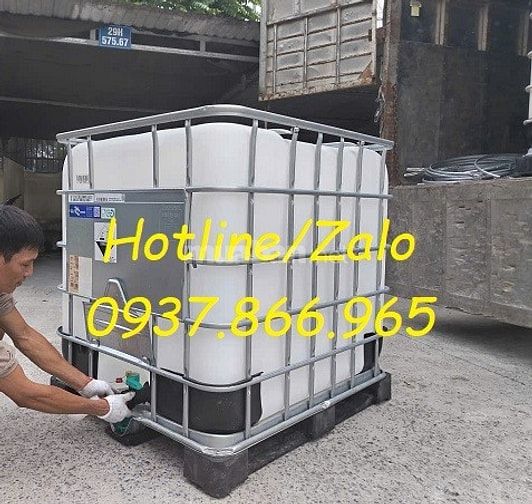 Bồn nhựa công nghiệp có khung, tank cũ, bồn nhựa màu trắng 1000l hàng 