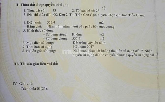 Bán dãy trọ mặt tiền Dương Khuy, thị trấn Chợ Gạo
