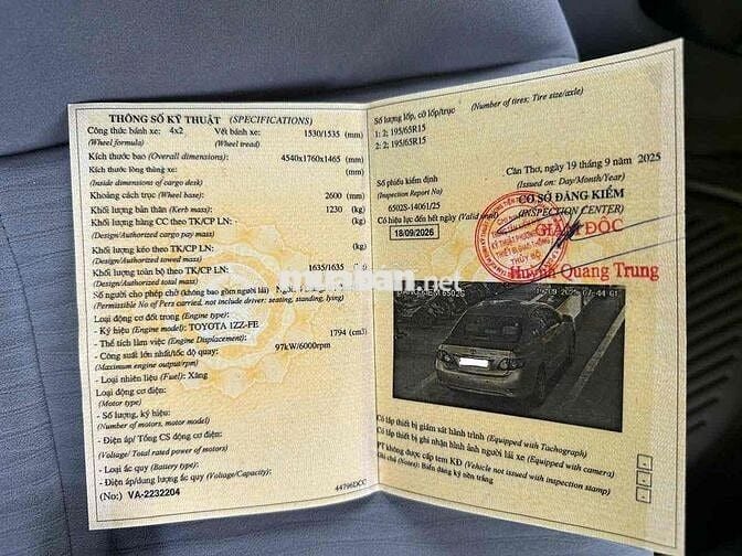 Toyota Corolla 2008 Vàng cát 150365 km