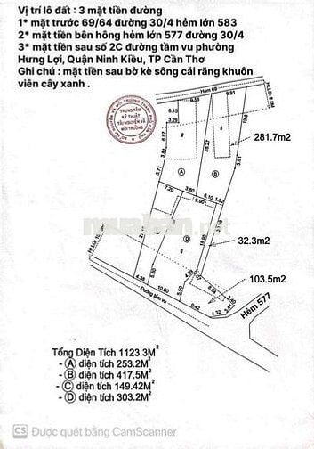 CHÍNH CHỦ CHUYỂN NHƯỢNG QUỸ ĐẤT GIÁ TRỊ CAO-TRUNG TÂM NINH KIỀU