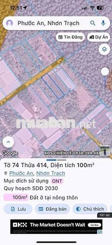 cần bán đất xã vĩnh thanh nhơn trạch đồng nai cũ