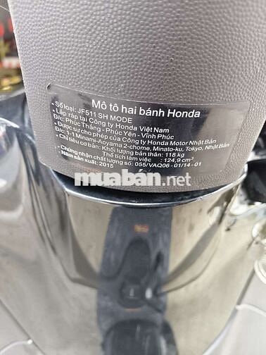 Honda SH mode 2015 Xám chính chủ bán