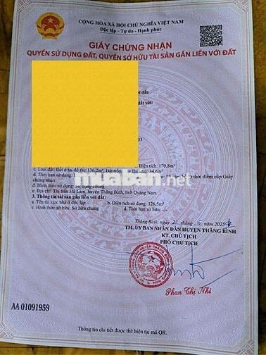BÁN NHÀ + ĐẤT mặt tiền TIỂU LA - TRỤC ĐƯỜNG CHÍNH TT HÀ LAM