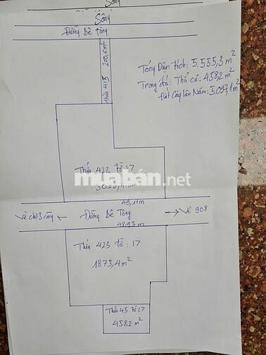 Mặt Tiền 100m, Đường bê tông 3,5 mét, Ngay xã Phú Thịnh Cũ
