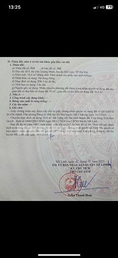 Bán đất tổ 9 Quang Minh Mê linh