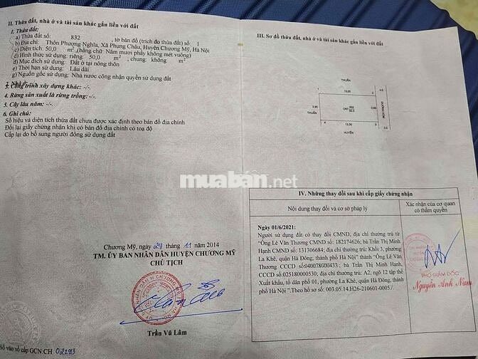 cần bán manh đất phụng châu chương mỹ Hà Nội