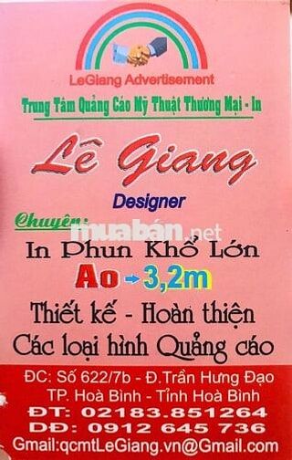 Tuyển 2 nam thợ quảng cáo tại TP.Hoà Bình