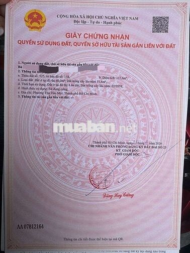 cần bán mảnh đất trung tâm Thủ Dầu Một 1 xẹc đại lộ Bình Dương 