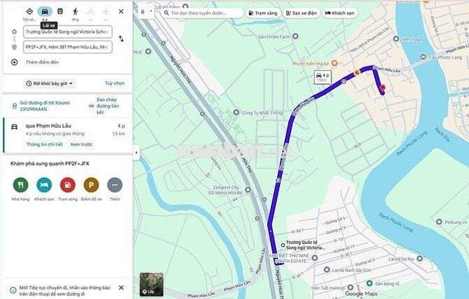 Đất thổ cư 181m2 hẻm chính 6m phạm hữu lầu, phước kiển, nhà bè