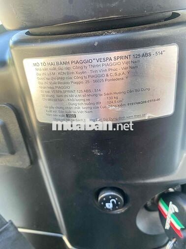 Piaggio Vespa Sprint 125 ABS 2023 Đen