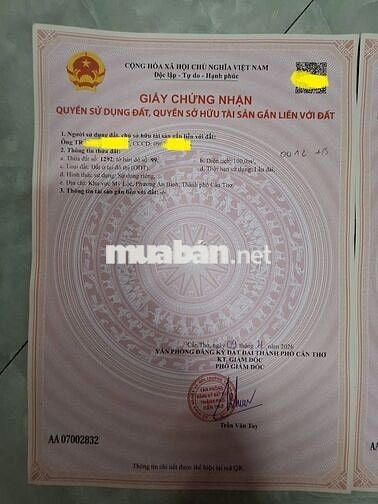 Kẹt vốn làm ăn cần bán gấp lô đất tại P. An Bình (Mỹ Khánh cũ)