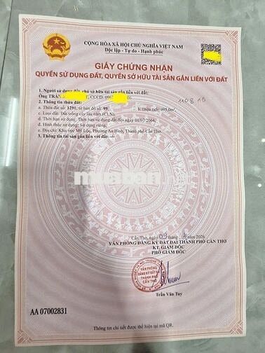 Kẹt vốn làm ăn cần bán gấp lô đất tại P. An Bình (Mỹ Khánh cũ)