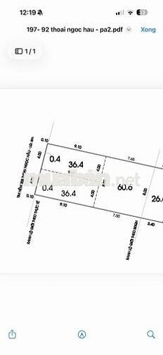 Bán đất hẻm nhựa 8m Thoại Ngọc Hầu  Tân Phú 4x9.1=36.4m giá 4.95tỷ
