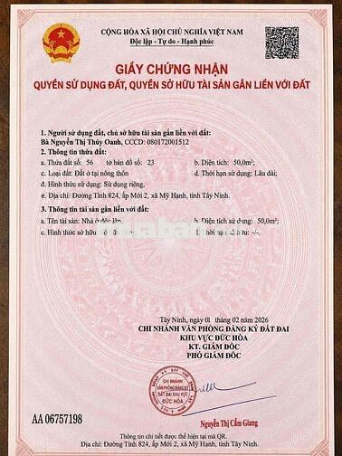 BÁN GẮP NHÀ MỸ HẠNH GẦN CẦU LỚN HÓC MÔN GIÁ 525TR