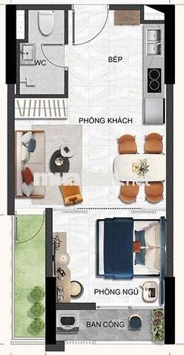 Sang gấp căn 1PN qua năm nhận nhà mới