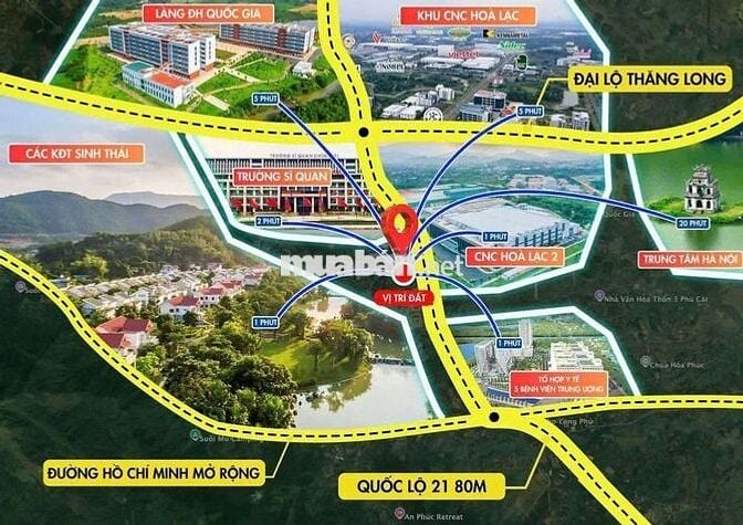 BÁN ĐẤT NỀN HOÀ LẠC, NGAY NGÃ TƯ HOÀ LẠC 100M, MT6M, 38TR/M