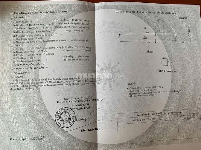 Bán nhà cấp 4 số 81 Thân Nhân Trung ( hh1%)