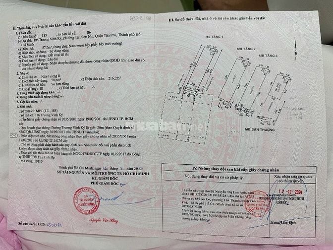 Chính chủ Bán Nhà 196  Vĩnh Ký, P. Tân Sơn Nhì, Q. Tân Phú.