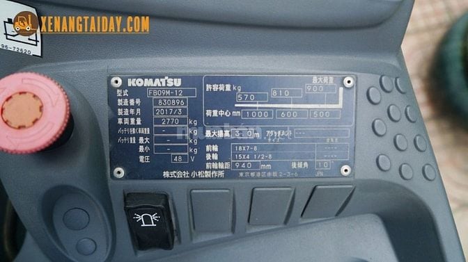 Xe nâng điện ngồi 900kg khung 3m cơ bản