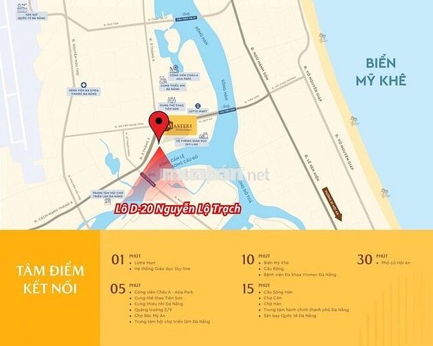 Đất thổ cư 100m² vuông vức, Trung tâm TP - Hòa Cường, đối diện Masteri
