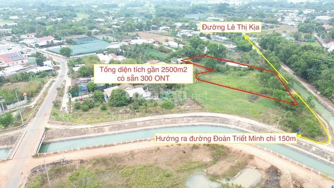 Đất vườn khu dân cư có thổ cư 2439m2 có sẵn 300 ONT. Giá 4.5 tỷ có bớt