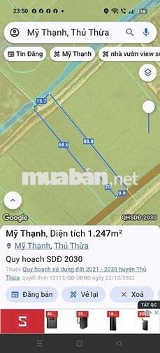 Đất thổ lúa mặt tiền đường đan 3 mét.