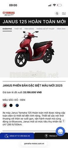 Yamaha Janus 125 Đỏ Mới