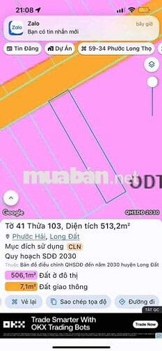 BÁN VƯỜN XOÀI XÃ PHƯỚC HẢI- GẦN BIỂN PHƯỚC HẢI - TP HCM 513M2 CHỈ 2TỶ6