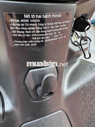 Honda Vision 2025 Trắng 8816 km