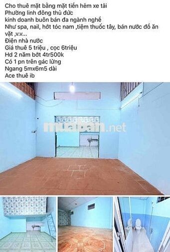 Cho thuê Nhà Nguyên Căn Mặt Tiền KD  ngay Trung Tâm Linh Đông Cách Phạ