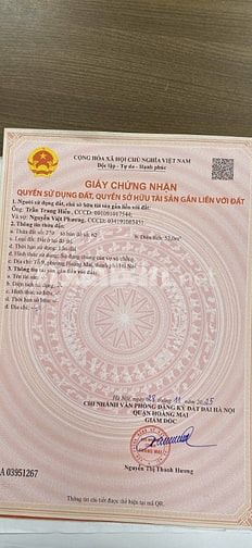 Chính chủ cần bán 2 căn nhà ở mặt phố uyên duyên có sổ đỏ 