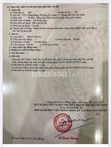 BÁN NHÀ HẺM HỒNG BÀNG, Q.11 - Nhà trống vào ở ngay.