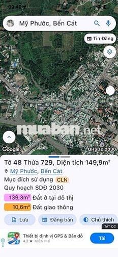 Bán Đất Gần Trung Tâm Mỹ Phước , Tphcm  Diện tích 5X30 150
