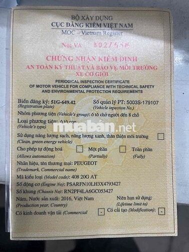 Siêu cọp Peugeot 408 2016 2.0AT 12.000 km 1Chủ