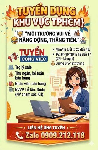 Tuyển Lễ Tân, hành chánh, nhân sự