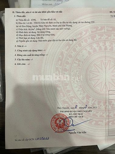 1 lô tdc hoa động tdc 02  Tại phường thuỷ nguyên thành phố hải phòng