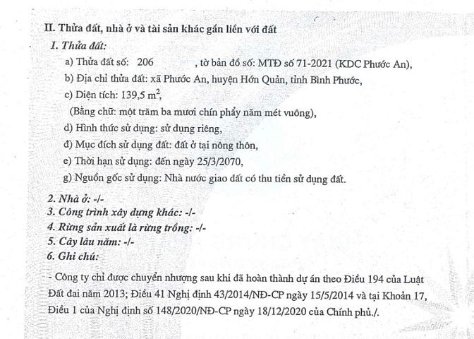 BÁN ĐẤU GIÁ TS VIB L4_XÃ PHƯỚC AN, HỚN QUẢN, BÌNH PHƯỚC