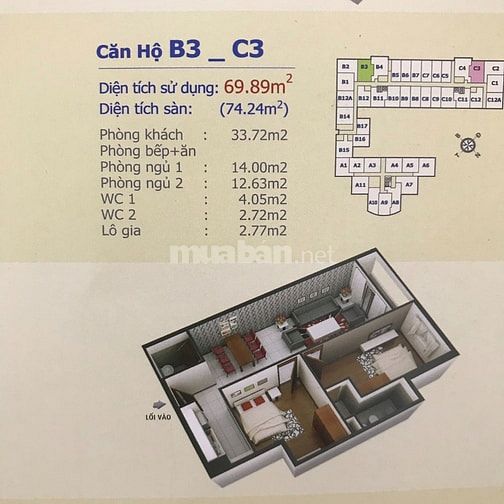 HQC HÓC MÔN CĂN 70M2 CÓ BAN CÔNG GIÁ 1.350 TỶ.L/H 0909 456 158