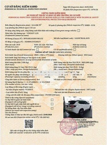 Bán xe VinFast LUX SA2.0 Trắng