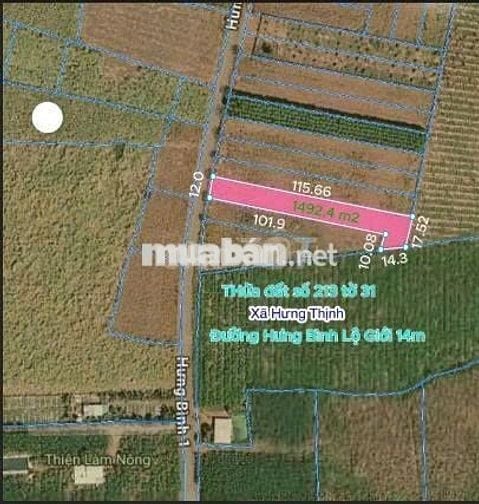 Đất nông nghiệp Hưng Thịnh, Trảng Bom, Đồng Nai