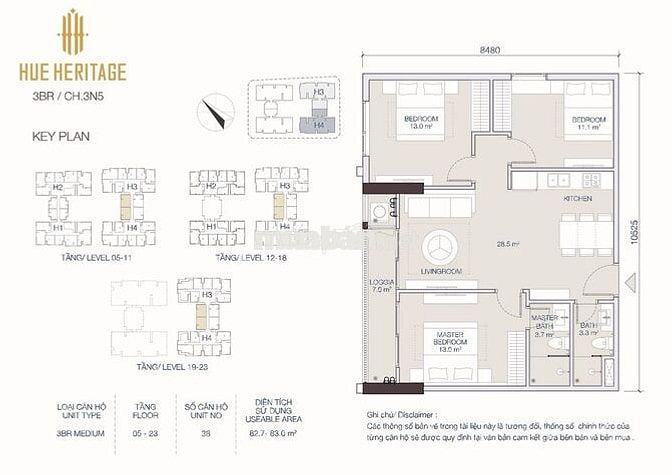 Căn 3PN Hue Heritage Rẻ Nhất Giỏ Hàng – View Công Viên 1700m2 Cây Xanh