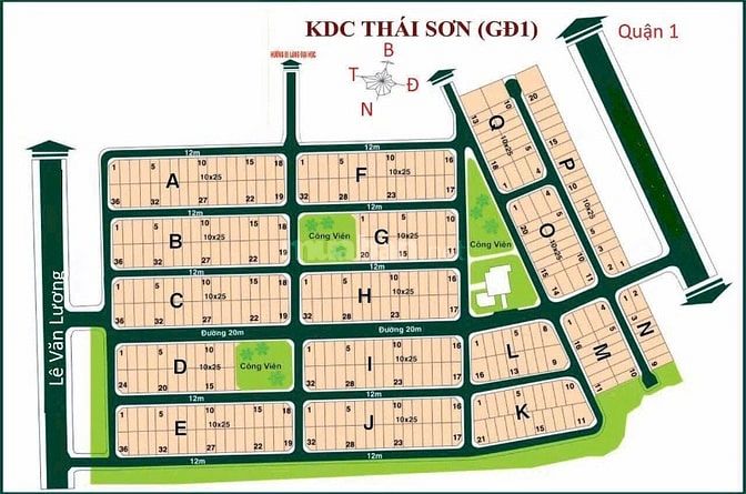 Đất Kdc Thái Sơn 1 Nhà Bè, 10x25 Sổ Hồng chỉ 57.5 tr/m2