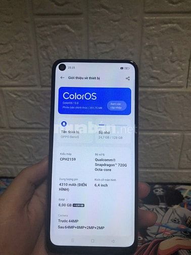 Oppo Reno 5 128g mây đẹp chip mạnh