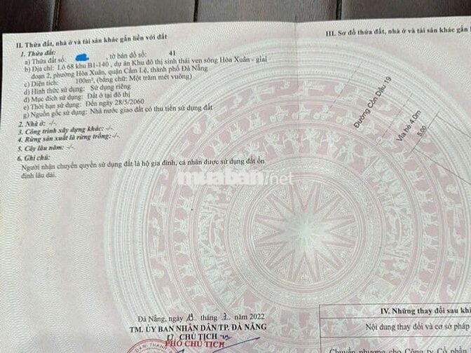 Chính chủ có đường luồng sau,ko dính cống,trụ điện, ko thế chấp vay