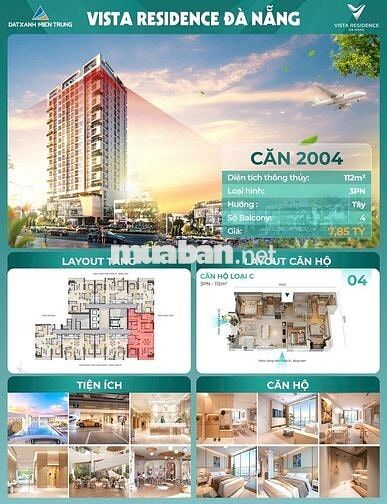 🔥 CHÍNH CHỦ BÁN CĂN HỘ 2PN THE VISTA RESIDENCE ĐÀ NẴNG VIEW TRỌN TP 