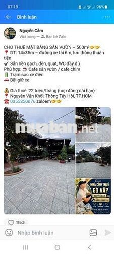 cho thuê mặt bằng kinh doanh tốt 